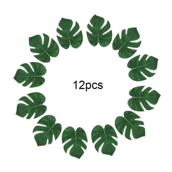 

12pcs artificial monstera plants plastic tropical palm tree leaves home garden party decoration accessories pography decor decorative flower