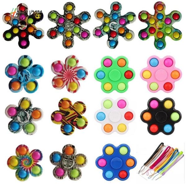 

push it fidget toys double-row pattern finger bubble press relief fingertip toy stress educational kids baby gift sensor fingers spinner rot
