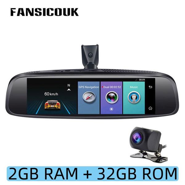 

car video fansicouk 4g android 5.1 dvr camera adas 1080p 2gb dash cam 8'' rearview mirror gps wifi night vision auto registrar e2