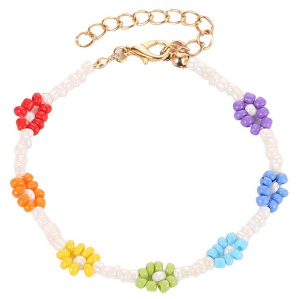 

flower beaded bracelet fashion cute handmade charm adjustable for women 2021 jewelry gift bracelets, Golden;silver