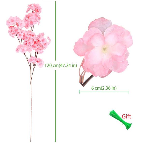 

decorative flowers & wreaths 100pcs cherry blossom tree artificial 120cm silk high simulation wedding decoration home decor factory direct s