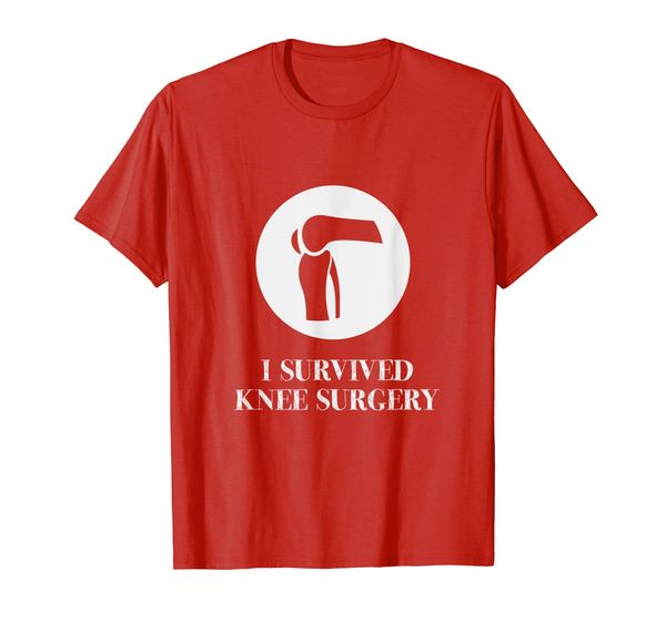 

gifts for knee surgery: i survived knee surgery tshirt, White;black