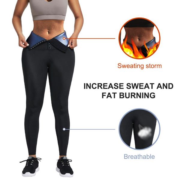 

women's shapers hexin neoprene leggings high waist tummy control panties adjustable waistband fat burning sweat pants women body shaper, Black;white