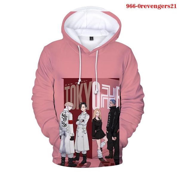 

men's hoodies & sweatshirts tokyo revengers anime 3d gothic oversized hoodie long sleeve harajuku sweatshirt women streetwear hoody men, Black