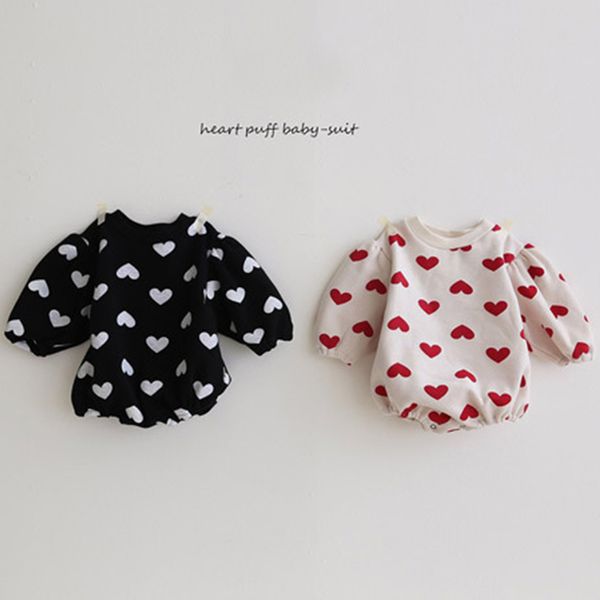 Baby Girl Love Butterfly Collar Pagliaccetti a maniche lunghe Brand Spring Girls Tute Cotton One Piece Creeper 210429