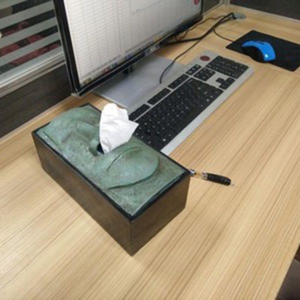 

head facial tissue box holder cover dispenser face easter island retro boxes & napkins