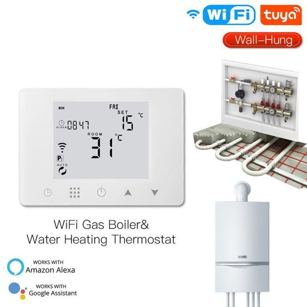 

smart home control wifi thermostat wall-hung gas boiler water electric underfloor heating temperature controller work with alexa google