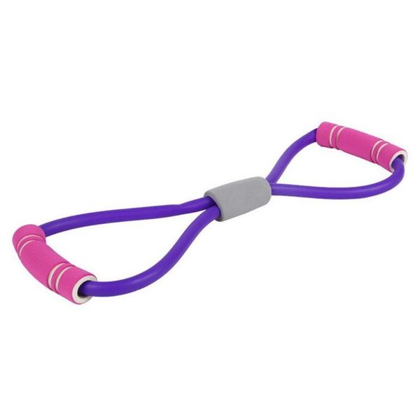 

resistance bands portable practical 8 shape fitness exercise purple, blue, pink, green stretch band