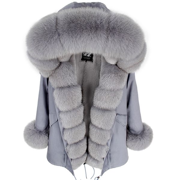 Maomaokong inverno Cappotto da donna giacche nere outwear parka spesso giacca da donna in vera pelliccia naturale 211018