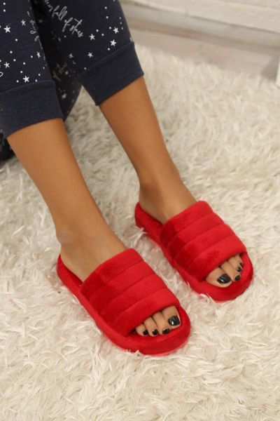 

slippers women red velvet home slipper, Black