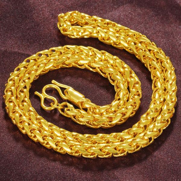 

chains 18k gold filled not fade forever necklace for men jewelry solid 18 k bizuteria bijoux femme chain gemstone males, Silver