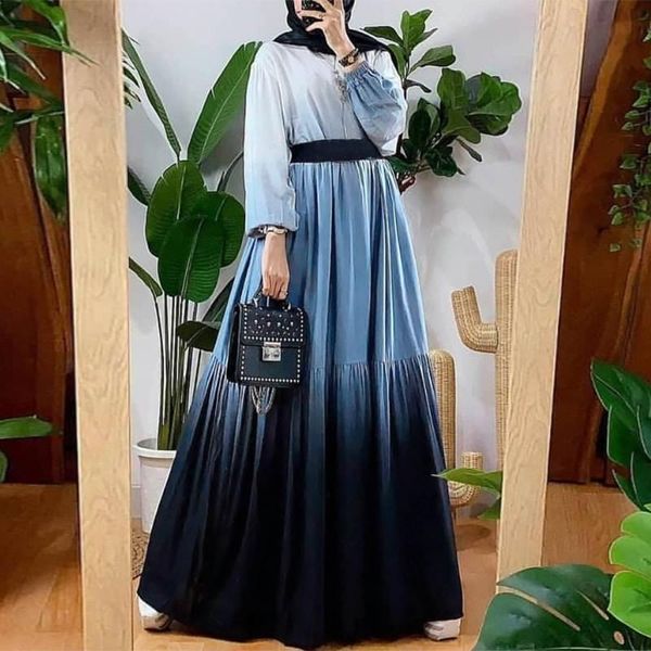 

ethnic clothing women muslim vintage dress islamic kaftan long sleeve robe casual printed maxi abaya hijab dresses, Red