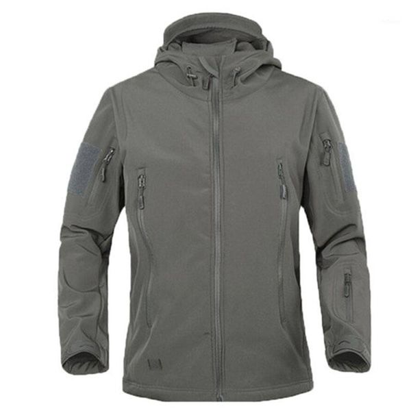 

men's jackets 2021 military tactical fleece jacket army windproof soft shell multi-pocket hooded rain, Black;brown