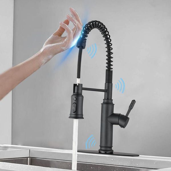 

faucet kitchen sink single hole and cold faucet black spring swivel sink faucet