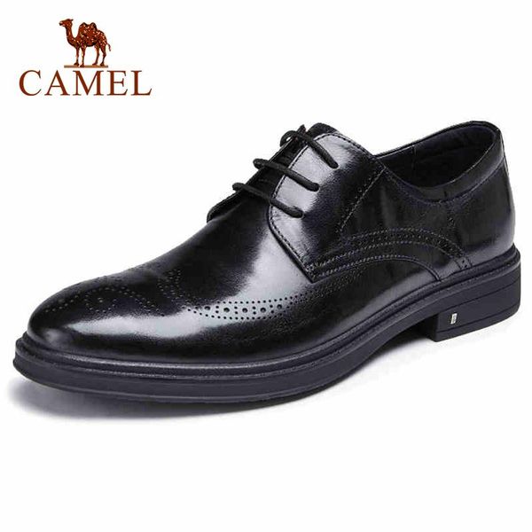 

dress shoes camel brogues men business formal male office genuine leather brock elegant wedding autumn footwear, Black