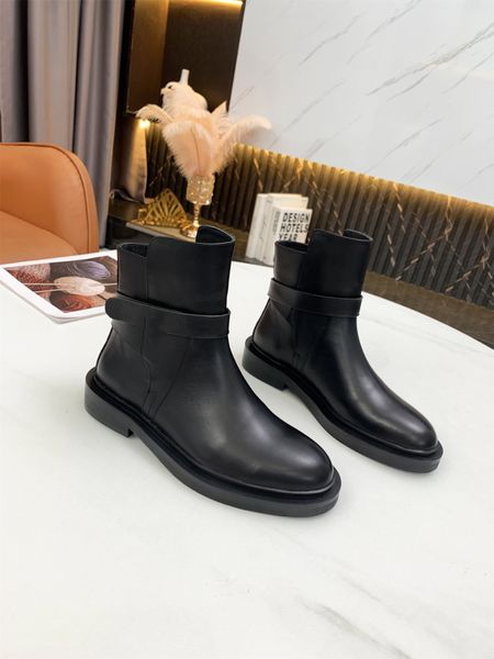

brand style women genuine leather ankle boots luxury design short boot fashion buckle platform shoes, Black