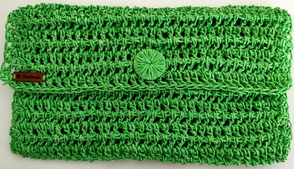 

evening bags hand knit women clutch bag, handmade, pistachio green / made in turkey