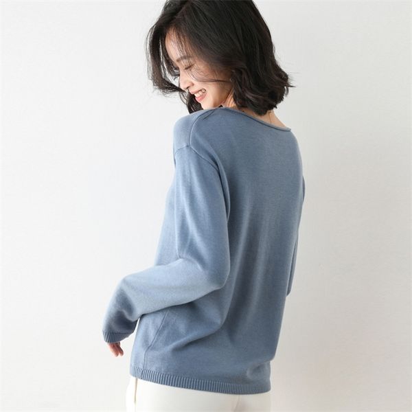 

ladies long sleeve sweater o neck knit pullover sweater casual loose solid color small jacket large size pullover 2021 new, White;black