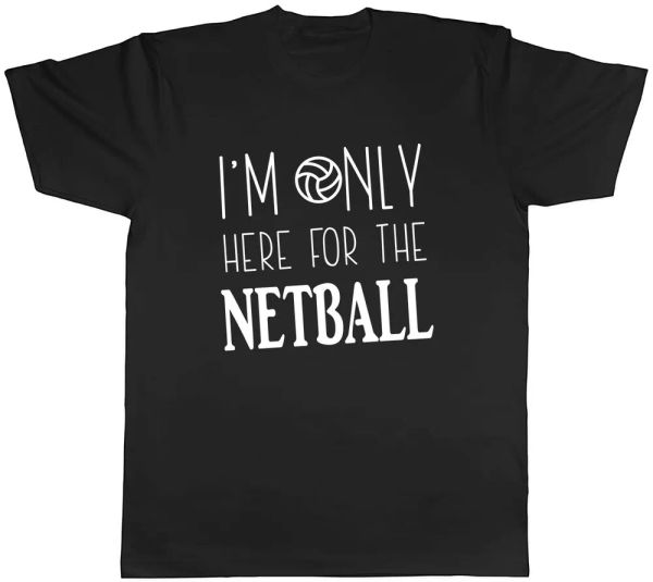 

i'm only here for the netball mens t-shirt tee, White;black