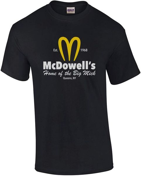 

mcdowell's t-shirt mcdonald's parody funny tee size s-5xl, White;black
