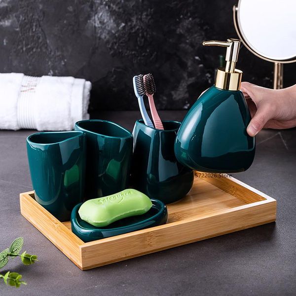 

bath accessory set ceramic bathroom decoration accessories household toiletries soap dispenser toothbrush holder box supplies
