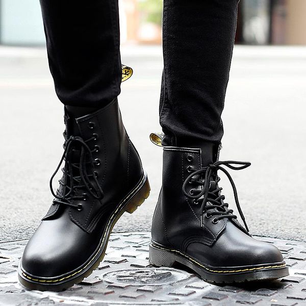 

boots informales genuine boty breathable men cuero for spring slip sneakers mens sport on leisure boot casual dress de, Black