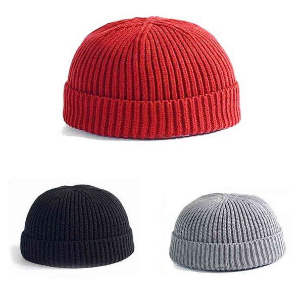 Docker LEON Männer Winter Gestrickte Schädeldecke Hut Frauen Solide Weiche Wolle Beanie Schädel Kappe Mode Retro Navy Miki Warme Elastische headwear Y21111