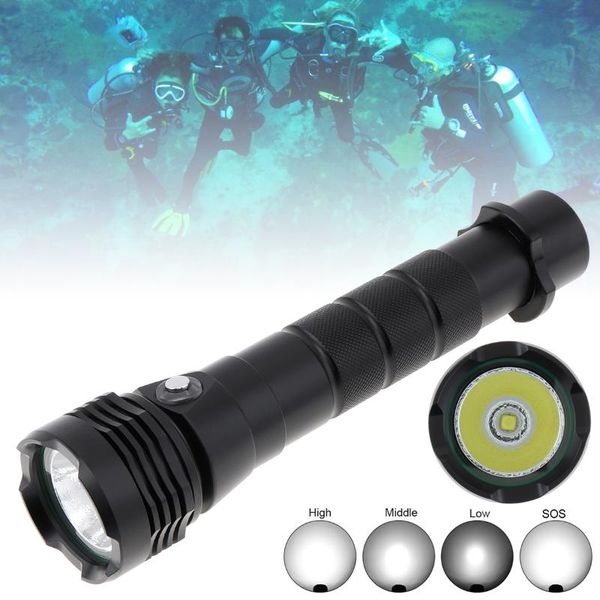 

flashlights torches securitying dive waterproof 7500 lumens xhp50 led torch underwater 50m with 4 modes white flash light for div