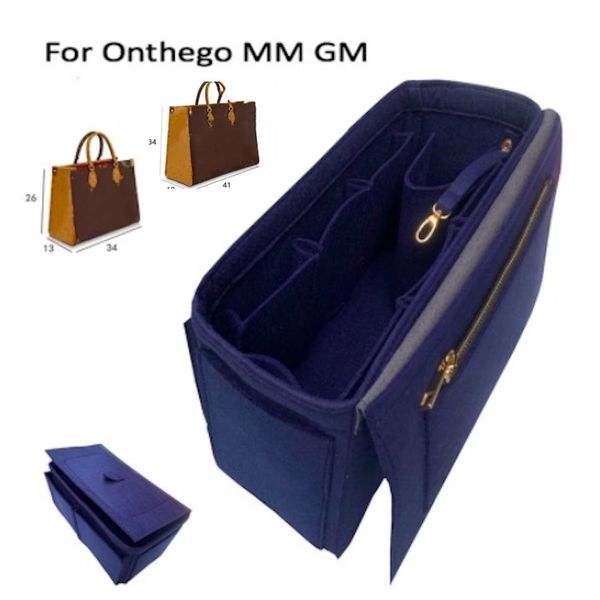 Para Onthego MM GM Bag Tote Bag Organizador Liner Inserir Bolsa-3MM Premium Feltro (Artesanal/20 Cores) 210402