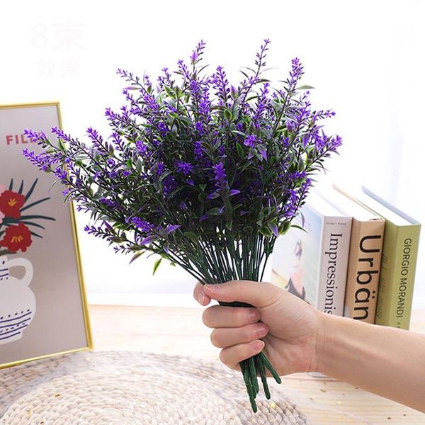 

decorative flowers & wreaths artificial plastic lavender flores artificiales wedding home garden decoration bouquet pography prop fake plant