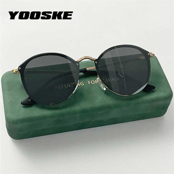 

sun glasses yooske brand round glasses women vintage rimless shades men retro coating mirror eyewear uv400, White;black