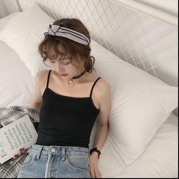 

fashion modal camisole summer womens cami crop elastic slim girl vest base shirt black white tank