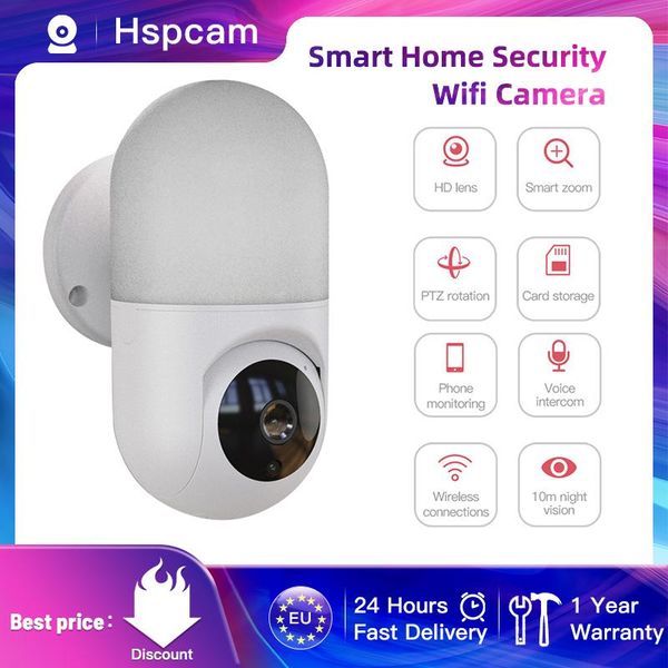 

surveillance camera 1080p hd wifi ptz rotation home motion detection smart alarm courtyard lighting wall lamp ip cameras