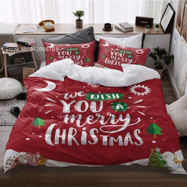 

bedding sets happy year set merry christmas duvet cover for children teen bed quilt home textile decor