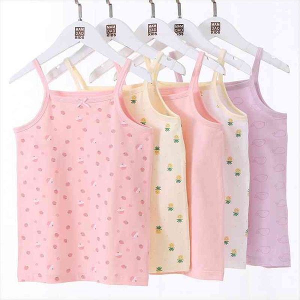 

summer vest tank for girls cotton fabric sleeveless singlets kids undershirt children underwear girl, Blue