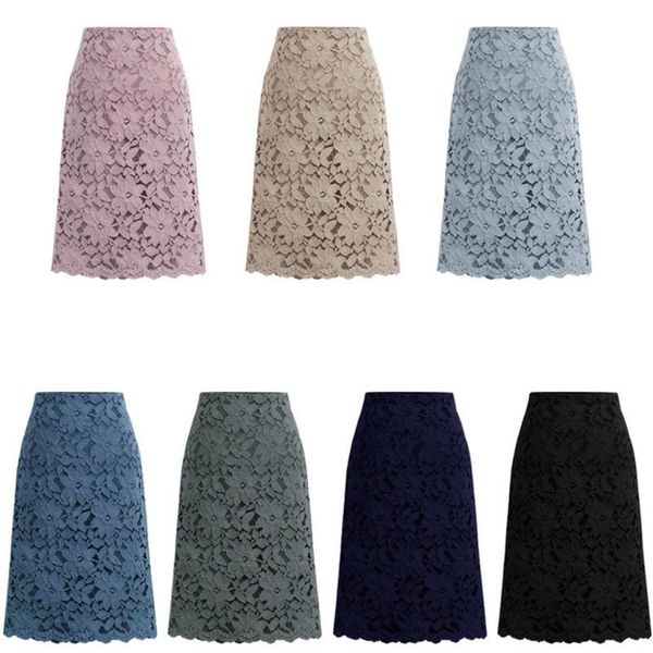 

skirts women skirt fashion high elastic waist elegant work office hollow out fitness plus size s-6xl, Black