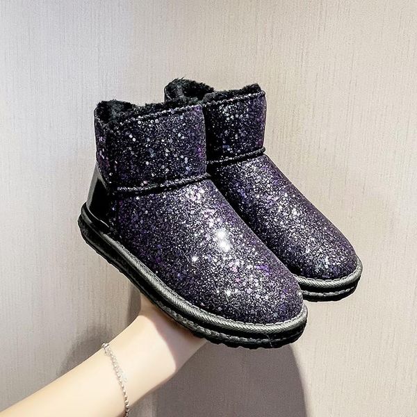 

boots women's snow plus velvet nude outdoor thick-soled short non-slip lightweight warm colorful fashion winter boot, Black