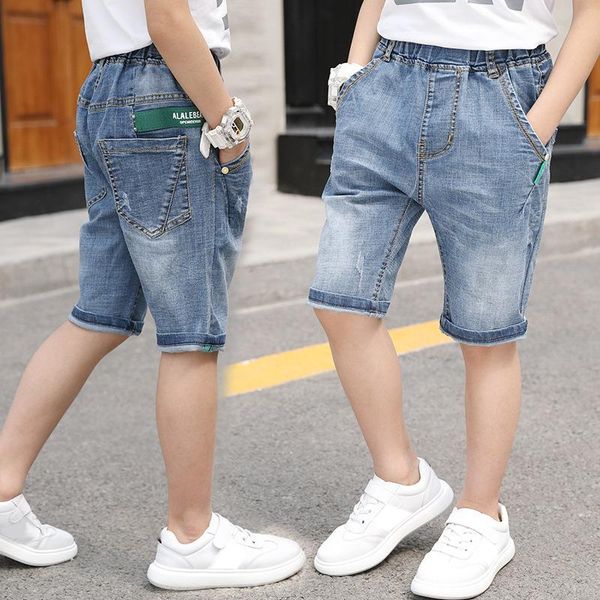 

jeans diimuu summer boys fashion short casual pants clothes kids mid child denim shorts boy clothing, Blue