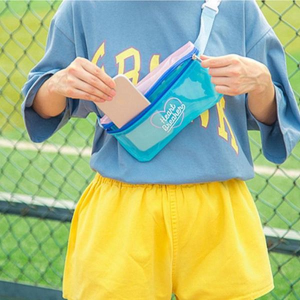 

waist bags women transparent pvc zipper crossbody chest bag fanny pack