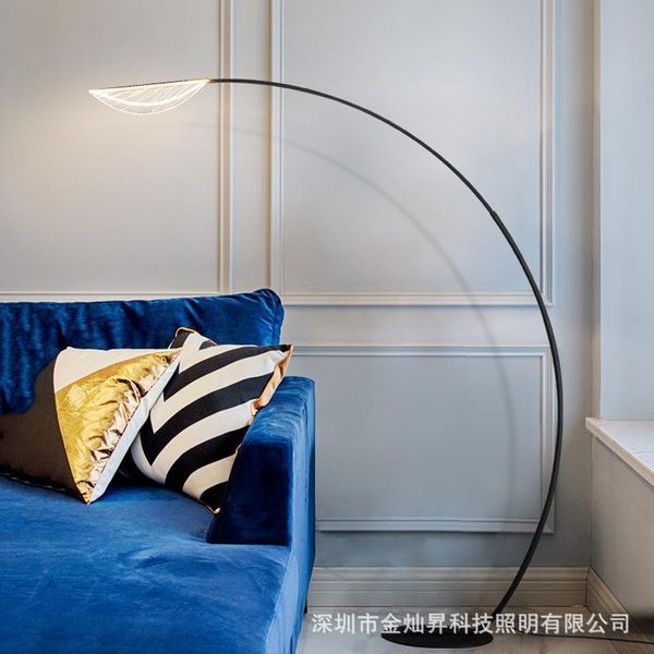 

nordic modern floor lamp simple living room bedroom bedside study home warm fishing black and white led desk lamps