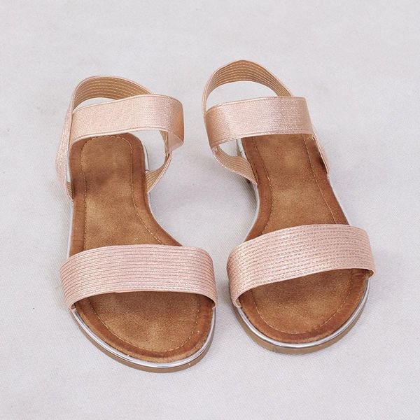 

sandals women slip on pu woman summer shoes elastic comfort flats footwear ladies casual fashion 2021, Black