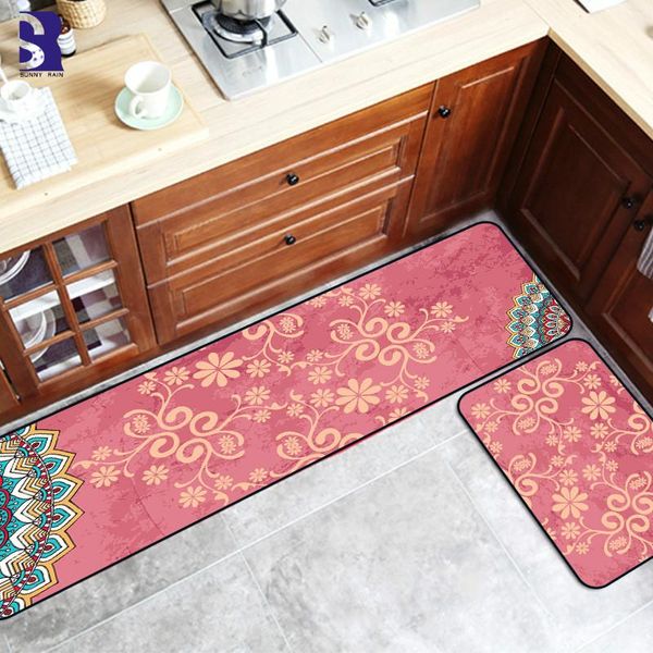 

sunnyrain 2-piece kitchen rug set area rugs for slip resistant bathroom carpets