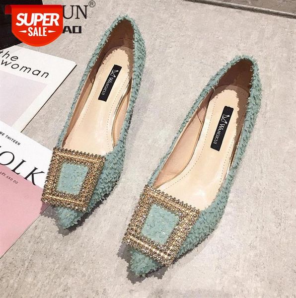 

fashion buckle pumps women high heel shoes elegant rhinestone ladies office pointed toe party wedding #j80u, Black