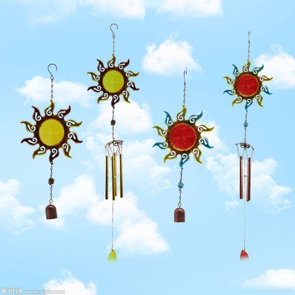 

decorative objects & figurines sun wind chimes glass painted ornaments creative home bell chime pendant kids room decoration