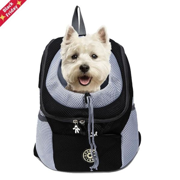 

st out double shoulder portable travel backpack outdoor pet dog carrier bag front mesh head car seat covers