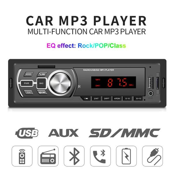

towel 12v in-dash 1 din car mp3 multimedia player bluetooth autoradio stereo radio fm aux sd usb receiver
