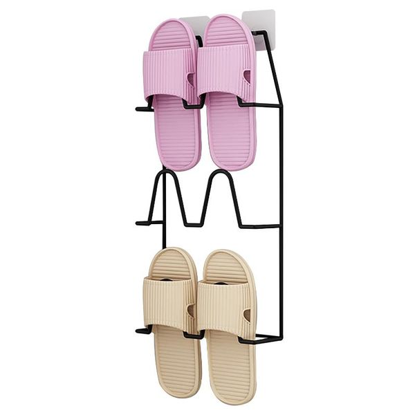 

clothing & wardrobe storage punch doorway universal wall mounted space saving hanging shelf durable self adhesive three layers home bat