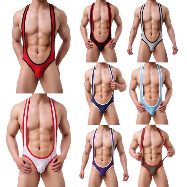 

bras sets summer clothing love men lingerie split temptation hollow decoration color block hole in the back bodysuit, Red;black