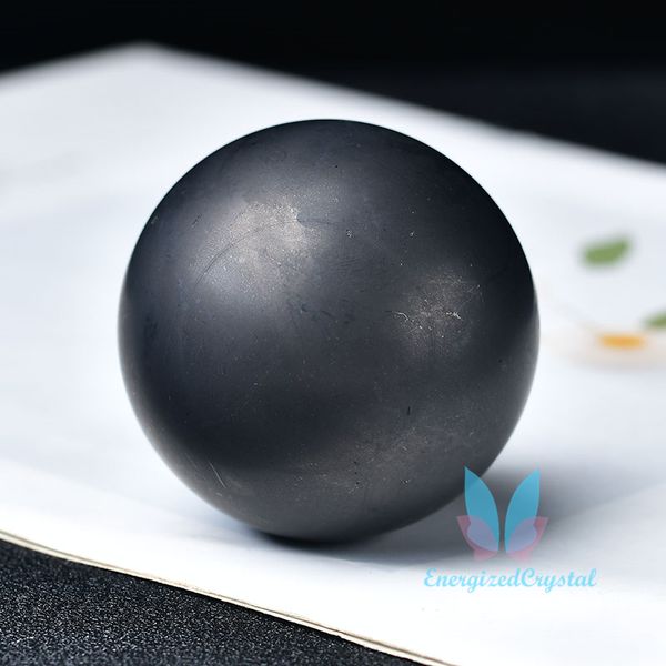Shungite Sephere Natural Crystal Curing Ball Meditation Decor
