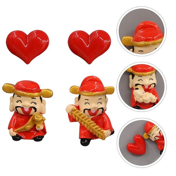 

fridge magnets 4pcs creative god of wealth magnet blackboard ornament (random style red)